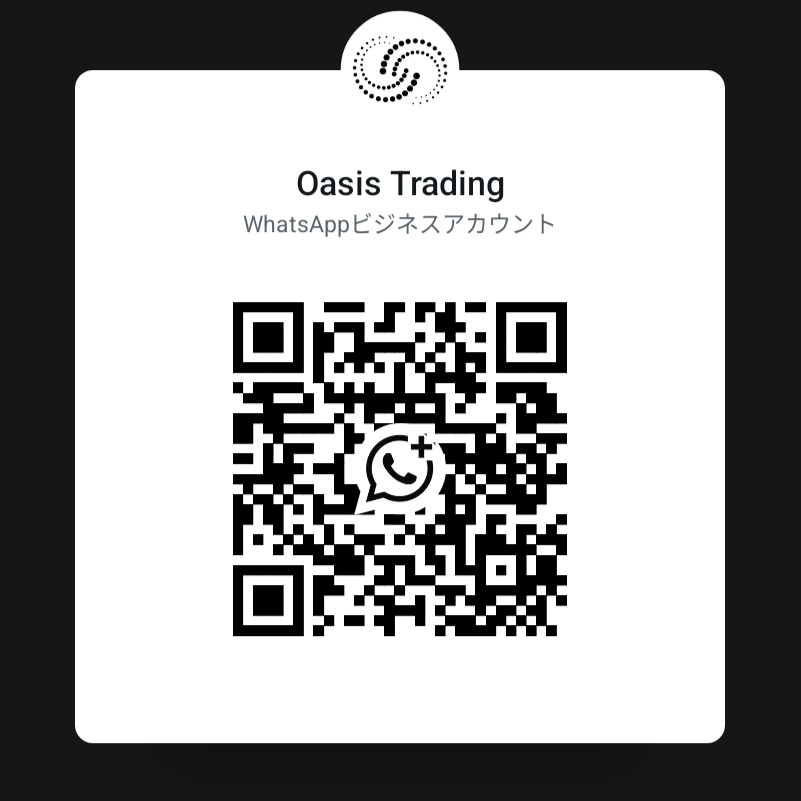 Oasis Trading WhatsApp QR code for Japanese TCG sourcing inquiries